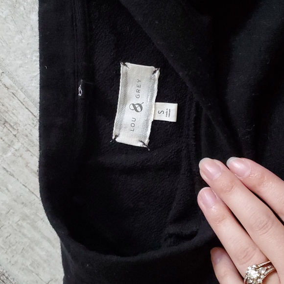 Lou and Grey Women's Small Black Cotton Tunic Length Sweatshirt - Picture 2 of 5